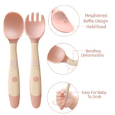 Baby Spoon and fork Set for Baby Feeding (Pink)